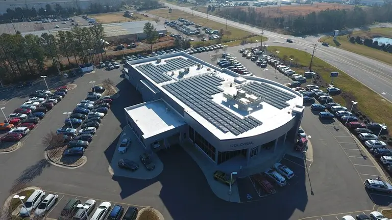 Solar array at CMA's Colonial Subaru dealership near Richmond, VA